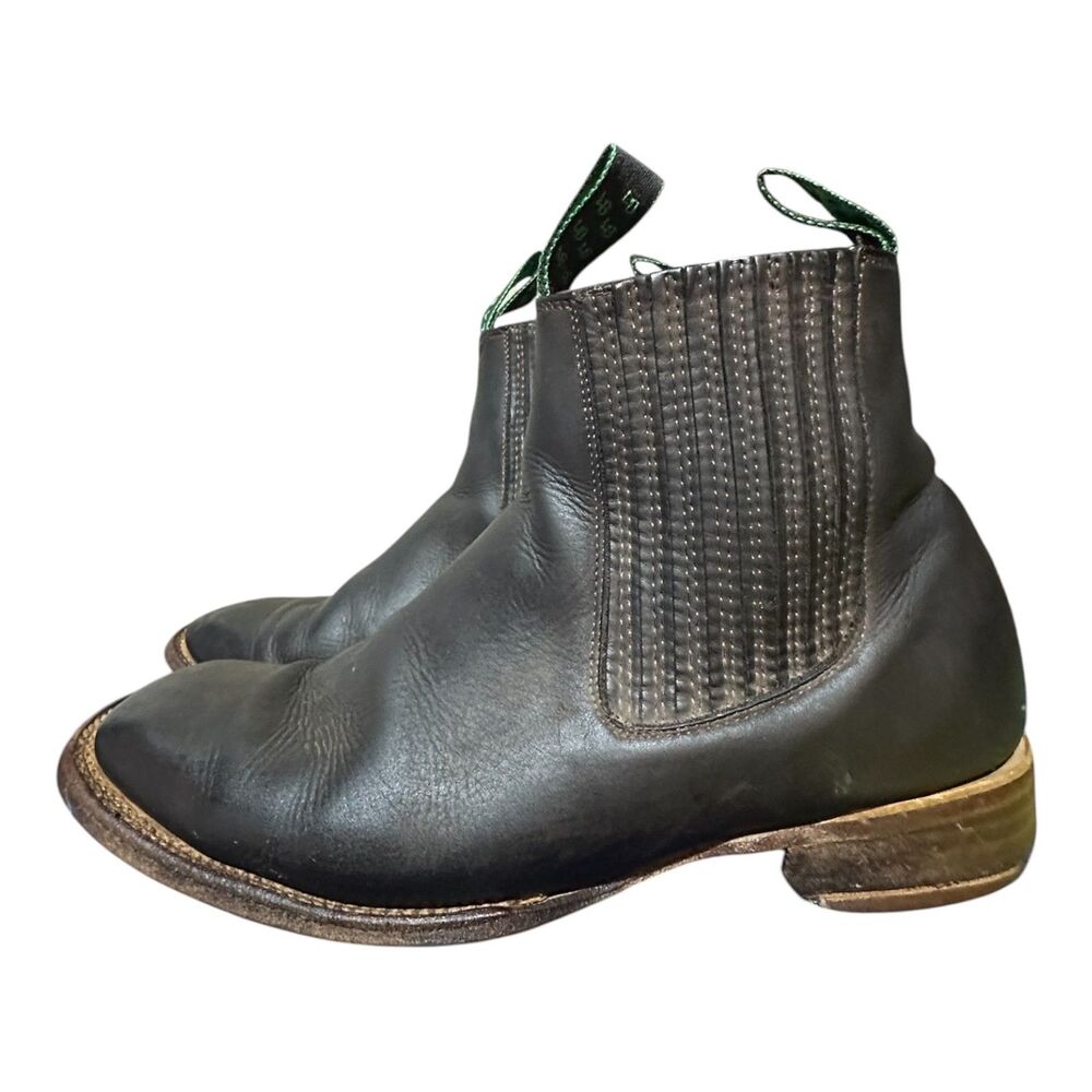 La Barca Square Toe Brown Leather Chelsea Boots West Stretch Ankle Mex 28 US 9.5